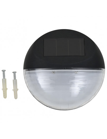 Lampade Solari da Parete da Esterno a LED 24 pz Rotonde Nere