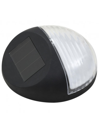 Lampade Solari da Parete da Esterno a LED 24 pz Rotonde Nere