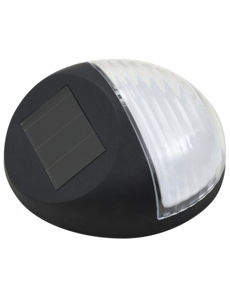 Lampade Solari da Parete da Esterno a LED 24 pz Rotonde Nere