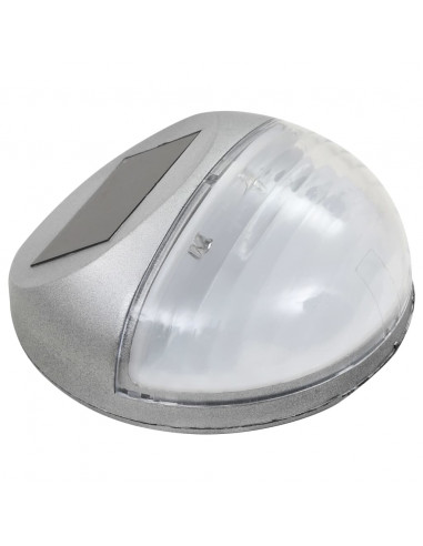 Lampade Solari da Parete da Esterno a LED 24 pz Rotonde Argento