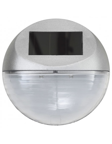Lampade Solari da Parete da Esterno a LED 24 pz Rotonde Argento