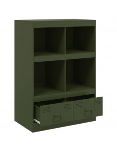 Credenza Verde Oliva 67x39x95 cm in Acciaio 2