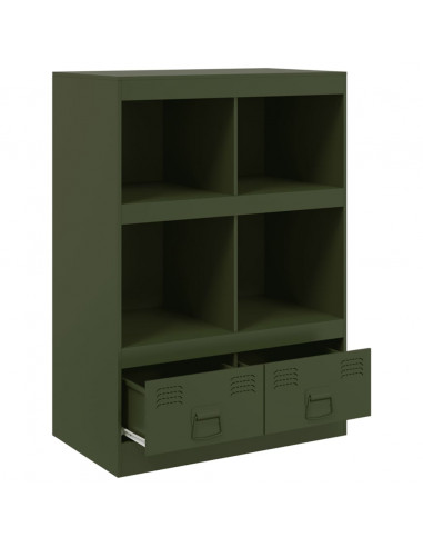 Credenza Verde Oliva 67x39x95 cm in Acciaio