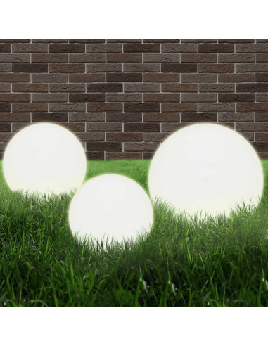 Set Lampade a LED Sferiche 6 pz 20/30/40 cm in PMMA