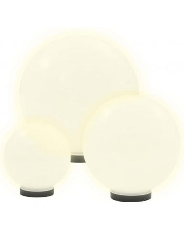 Set Lampade a LED Sferiche 6 pz 20/30/40 cm in PMMA