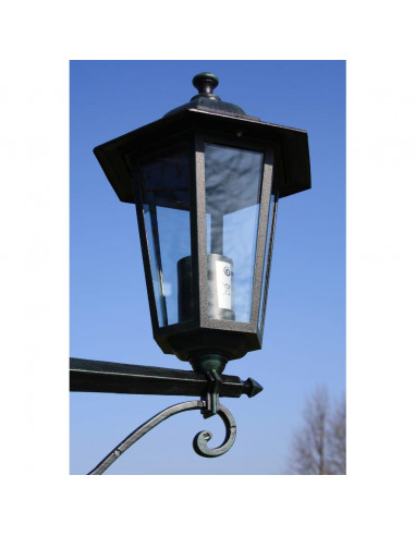 Lampione da Giardino 3 Bracci 215 cm Verde Scuro/Nero Alluminio