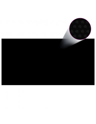 Pellicola Galleggiante Solare PE Piscina 488x244 cm Nero e Blu