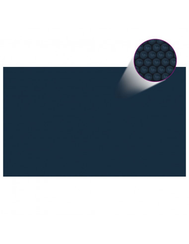Pellicola Galleggiante Solare PE Piscina 500x300 cm Nero e Blu