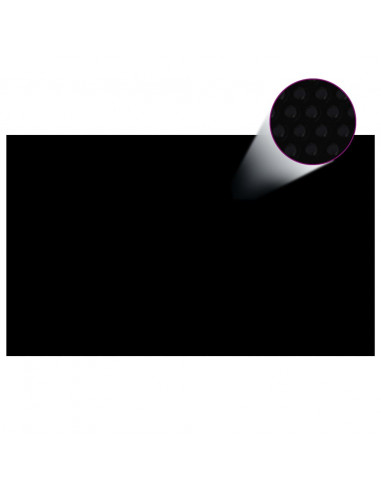 Pellicola Galleggiante Solare PE Piscina 500x300 cm Nero e Blu