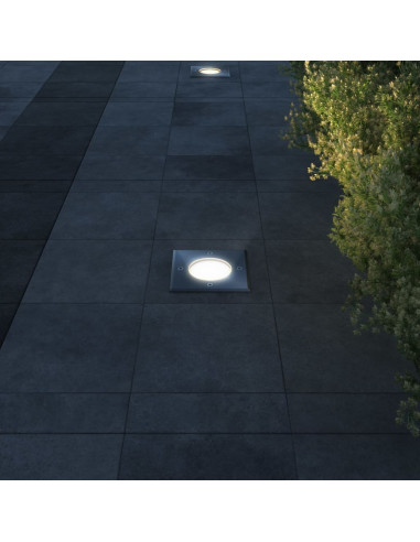 Faretti a Incasso per Esterno Set 3 pz Quadrati