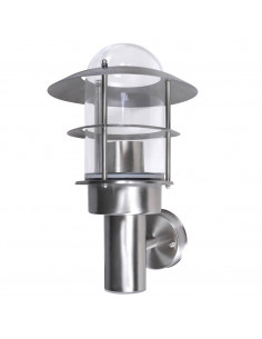 Lampada a parete da giardino patio acciaio inox da interno ed esterno 2