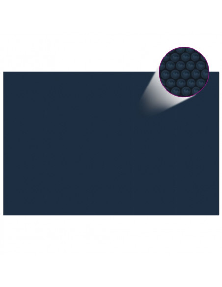 Pellicola Galleggiante Solare PE Piscina 600x400 cm Nero e Blu