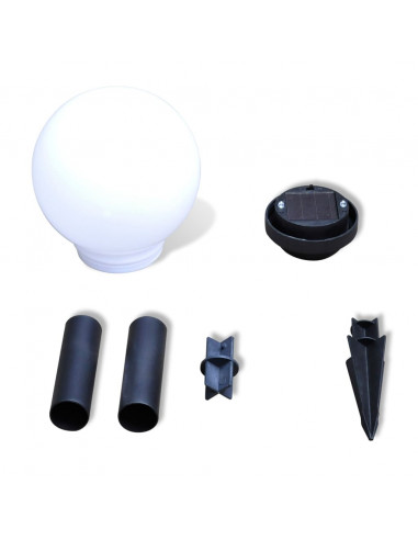 Lampioni Solari LED Giardino 4 pz Rotondi 15 cm con Picchetto