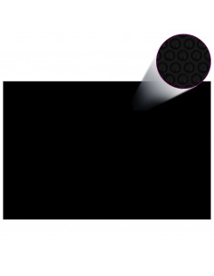 Pellicola Galleggiante Solare PE Piscina 600x400 cm Nero e Blu 2