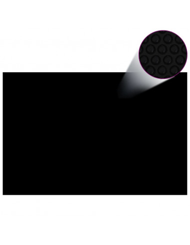 Pellicola Galleggiante Solare PE Piscina 600x400 cm Nero e Blu