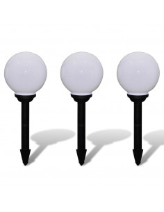 Lampione Solare a LED da Giardino 20 cm 3 pz con Picchetto 2