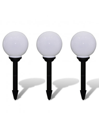Lampione Solare a LED da Giardino 20 cm 3 pz con Picchetto