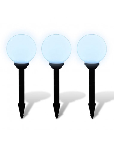 Lampione Solare a LED da Giardino 20 cm 3 pz con Picchetto