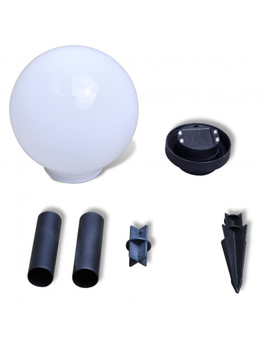 Lampione Solare a LED da Giardino 20 cm 3 pz con Picchetto