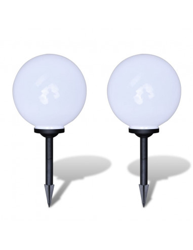 Lampione Solare a LED da Giardino 2 pz 30 cm con Picchetto