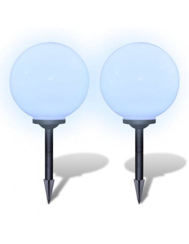 Lampione Solare a LED da Giardino 2 pz 30 cm con Picchetto