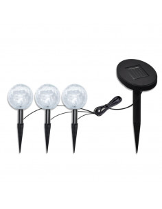Lampioncini Solari a LED 3 pz con Picchetti e Pannelli Solari 2