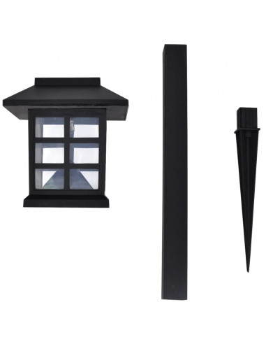 Luce esterna Lampada solare a LED 12 pz con spuntone 8,6 x 8,6 x 38 cm