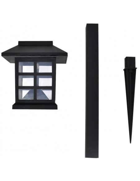 Luce esterna Lampada solare a LED 12 pz con spuntone 8,6 x 8,6 x 38 cm
