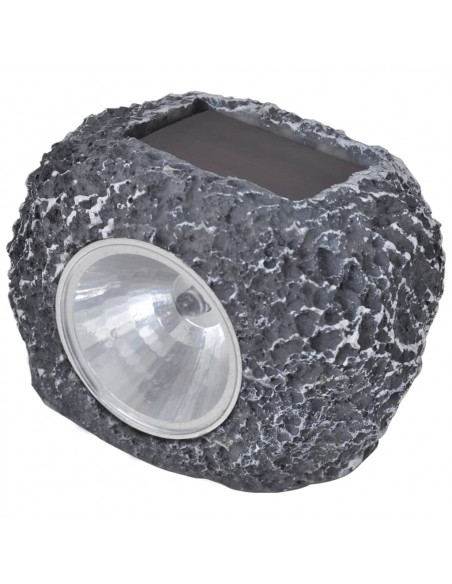 Outdoor Faretti Solari con LED Forma Pietra 12 pz