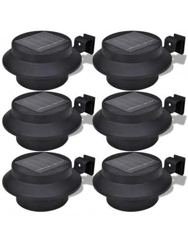 Lampade Solari 6 pz Luci per Recinzioni Nere