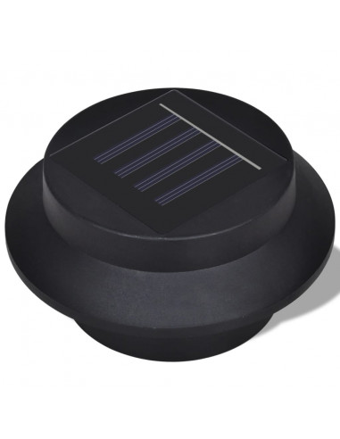 Lampade Solari 6 pz Luci per Recinzioni Nere