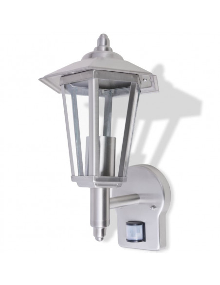 Lampada da parete per esterno con sensore in acciaio inox