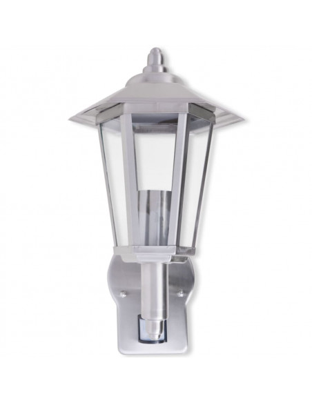 Lampada da parete per esterno con sensore in acciaio inox