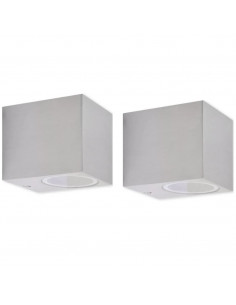 Luce da Parete per Esterno a Cubo 2 pz 2