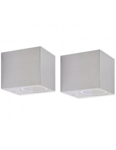 Luce da Parete per Esterno a Cubo 2 pz