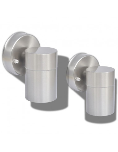 Lampada da Parete Esterno 2 pz Acciaio Inox Proiezione Basso