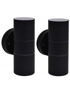 Applique da Parete 2 pz Acciaio Inox Proiezione Alto/Basso 2