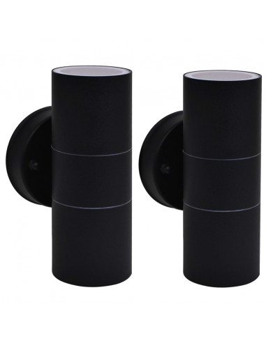 Applique da Parete 2 pz Acciaio Inox Proiezione Alto/Basso