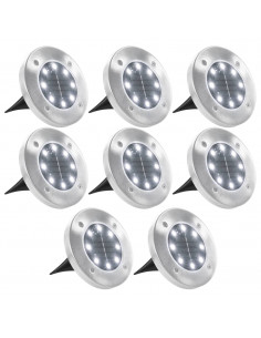 Lampade Solari da Terra 8 pz Luci a LED Bianche 2