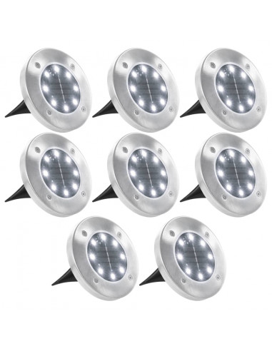 Lampade Solari da Terra 8 pz Luci a LED Bianche