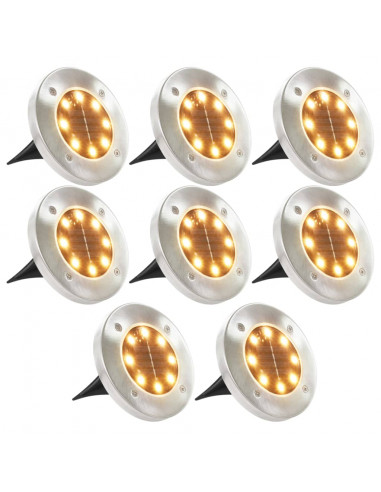 Lampade Solari da Terra 8 pz Luci a LED Bianco Caldo