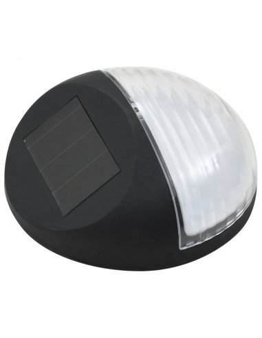 Lampade Solari da Parete da Esterni a LED 12 pz Rotonde Nere
