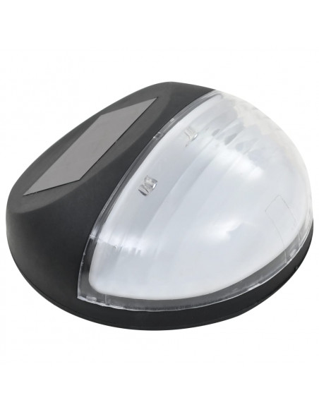 Lampade Solari da Parete da Esterni a LED 12 pz Rotonde Nere
