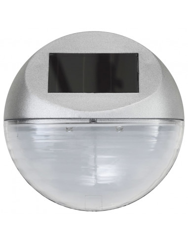 Lampade Solari da Parete da Esterni a LED 12 pz Rotonde Argento