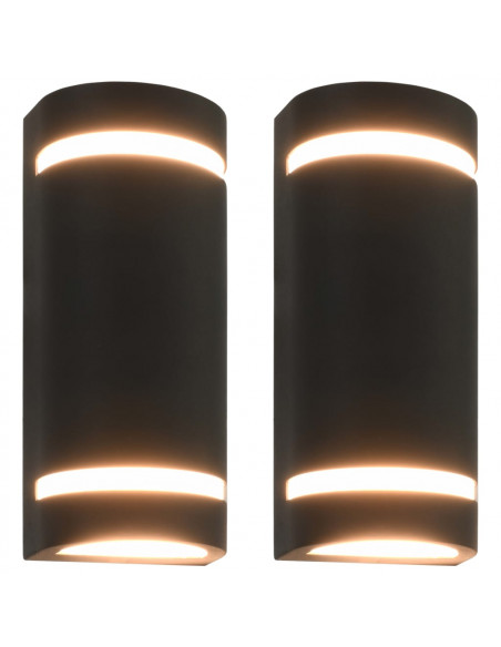 Lampade da Parete da Esterno 2 pz 35 W Nere Semicircolari