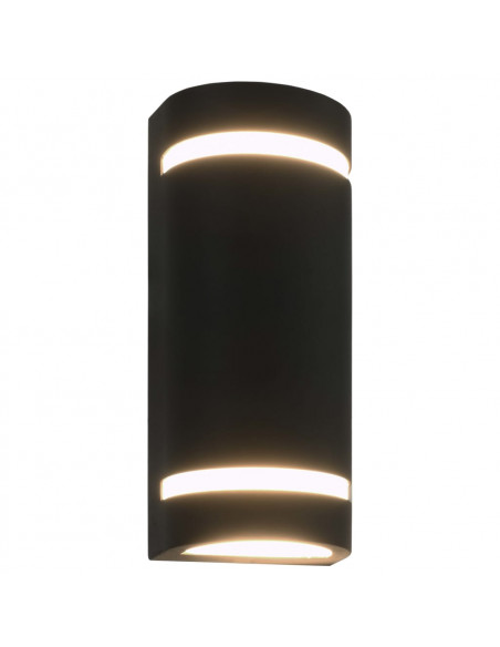 Lampade da Parete da Esterno 2 pz 35 W Nere Semicircolari