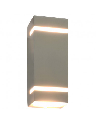 Lampade da Parete da Esterno 2 pz 35 W Argento Rettangolari