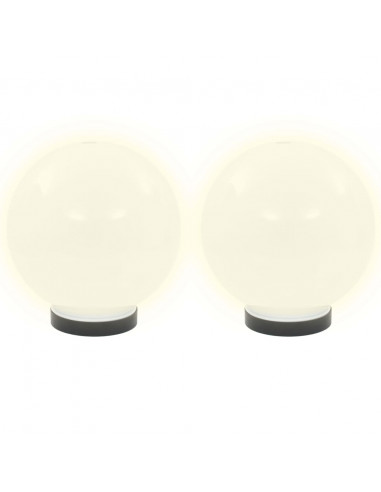 Set Lampade a LED Sferiche 2 pz 20 cm in PMMA