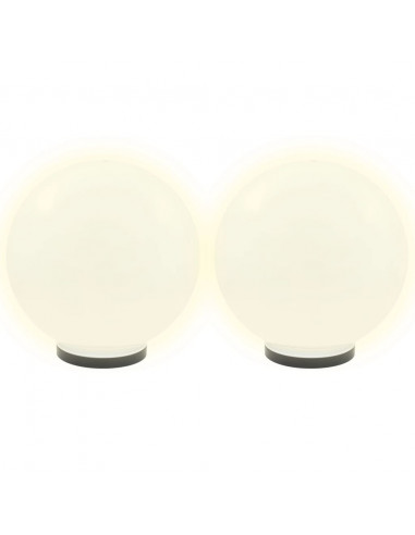 Set Lampade a LED Sferiche 2 pz 40 cm in PMMA