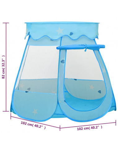Tenda da Gioco per Bambini Blu con 250 Palline 102x102x82 cm